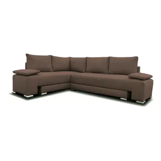 Sala Esquinera Inova Sillon Futon Sofa Cama Convertible Color Chocolate Diseño De La Tela Loneta