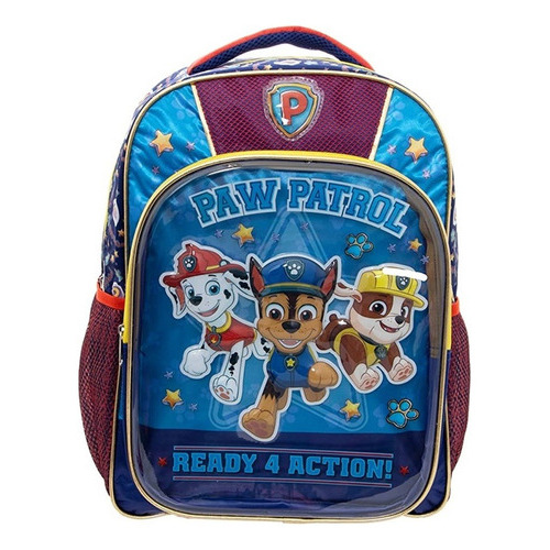 Mochila Escolar Grande Primaria Ruz Niño Paw Patrol 174589 Coleccion Relmo Color Azul