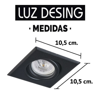 Spot Móvil De Embutir Cuadrado Negro Con Led 7w Completo