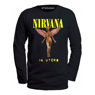 Playera Manga Larga Nirvana In Utero - Rock Kurt Cobain