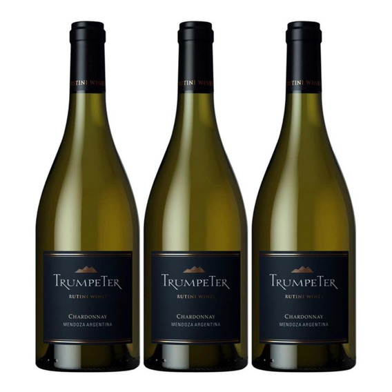 Vino Trumpeter Chardonay 750 Ml Botella Pack X3 Fullescabio