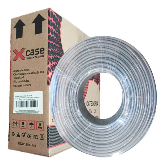 Bobina Cable Utp Cat 5e 100m Exterior Dob Forro Alea. Cobre