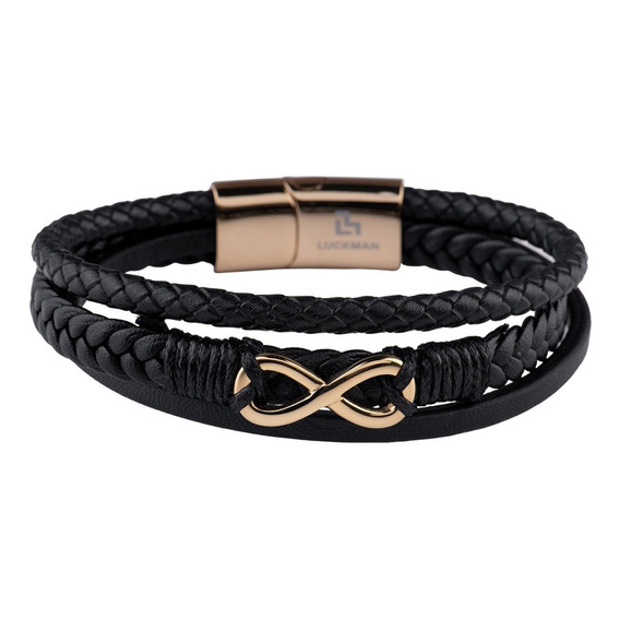 Pulsera Hombre, Brazalete Acero Inoxidable, Luckman Color Oro Diámetro 10 Cm