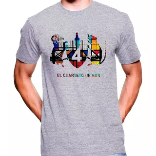 Camiseta Premium Dtg Rock Estampada El Cuarteto De Nos 01