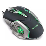 Mouse Gamer Multilaser 2400dpi 6 Botões Led Preto Verd Mo269 Cor Preto/verde