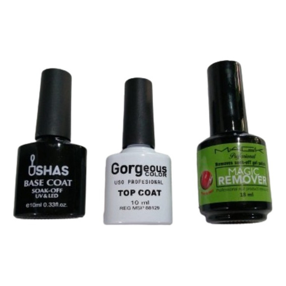 Kit De Base Coat Y Top Coat Ushas / Semipermante + Removedor