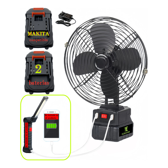 Mini Ventilador Portatil 6,2 Baterías Makita, Banco Energía