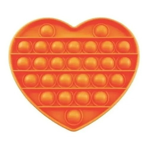 Pop It Importados Originales Silicona Antiestrés Sensoriales Color Corazón Naranja
