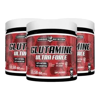 3x Glutamina Importada Ultra Force 300g