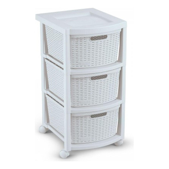 Cajonero Rattan 3g Blanco Rimax - Rx9834