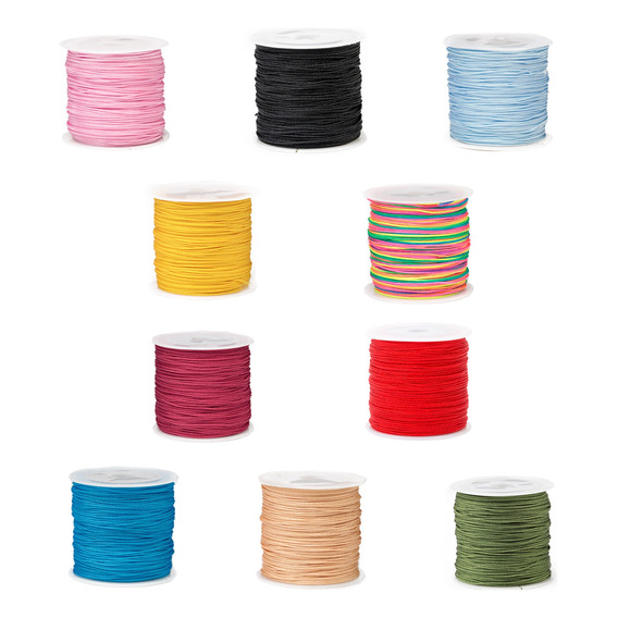 10 Rollos-hilo Chino 0.8mm,hilo Para Pulseras,macrame 450m