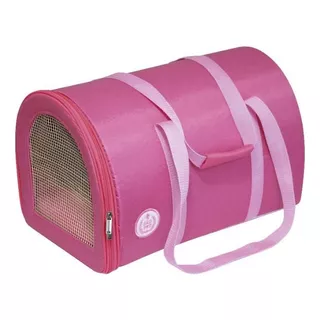 Bolsa Passeio Transporte Cao Gato Nylon Macia Liso N*2 Cor Rosa