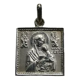 Medalla Plata 925 Virgen Perpetuo Socorro #1016 Comunión 
