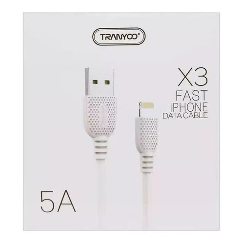 Cable Usb Compatible Carga Rápida Para iPhone 5a 1 Metro Color Blanco