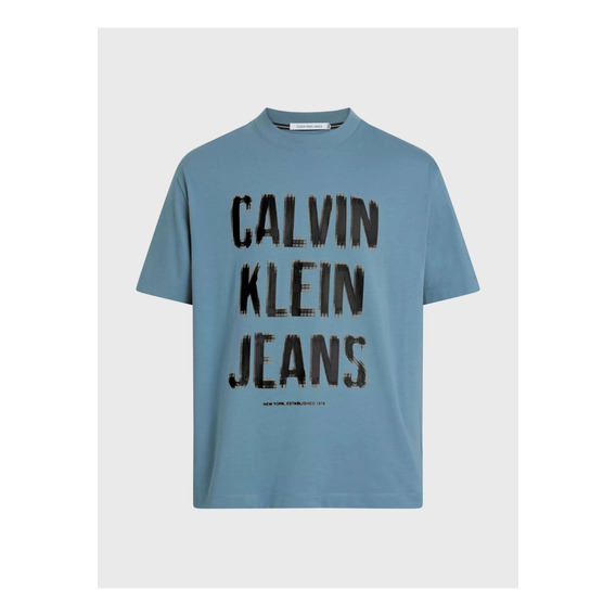 Playera Calvin Klein Estampado Hombre Azul