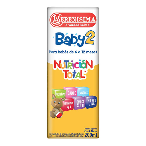 Leche de fórmula líquida Mastellone Hnos La Serenísima Baby 2 en brick de 1 de 200mL - 6  a 12 meses