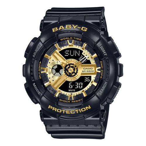 Reloj Mujer Casio Baby G Ba-110x 1a Ø43.4mm - Impacto Color de la malla Negro Color del bisel Negro Color del fondo Dorado