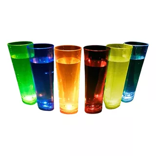 10 Unid Copo Pisca Led Long Drink Neon Festa Balada Acrilico