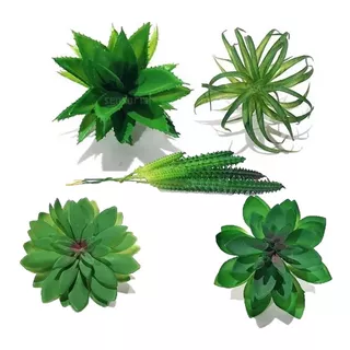 Kit 5 Plantas Suculentas Artificiais Permanente Grande