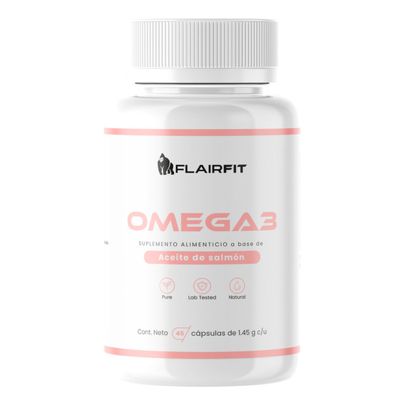 Suplemento En Cápsulas Flairfit Omega 3, Formulación Premium Aceíte De Salmón, Pote 45 Cápsulas