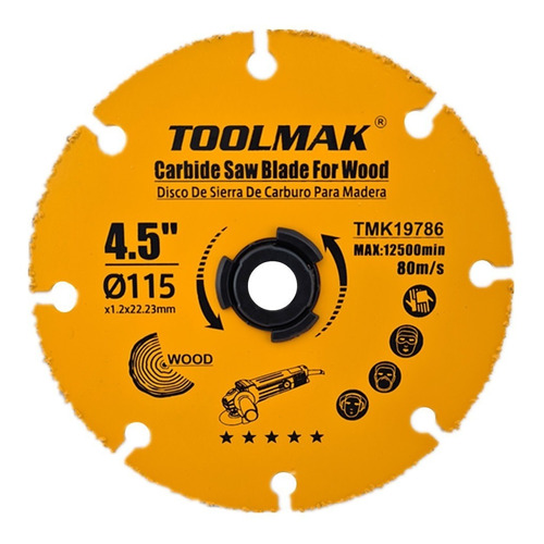 Disco De Corte Para Esmeril 115mm Multiuso Toolmak Tmk19786