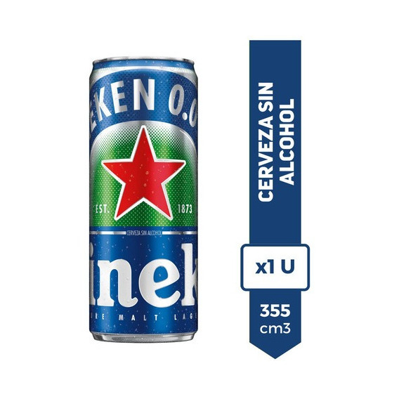 Cerveza Heineken Sin Alcohol 0.0% Lata 355ml Heineken Lager - Lata - Unidad - 1 - 1 - 355 mL