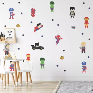 Adesivos De Parede Decorativo Super Herois Baby 