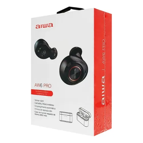 Aud fonos Aiwa Aw6 Pro In Ear Tws Bluetooth Negro Cuotas sin inter s