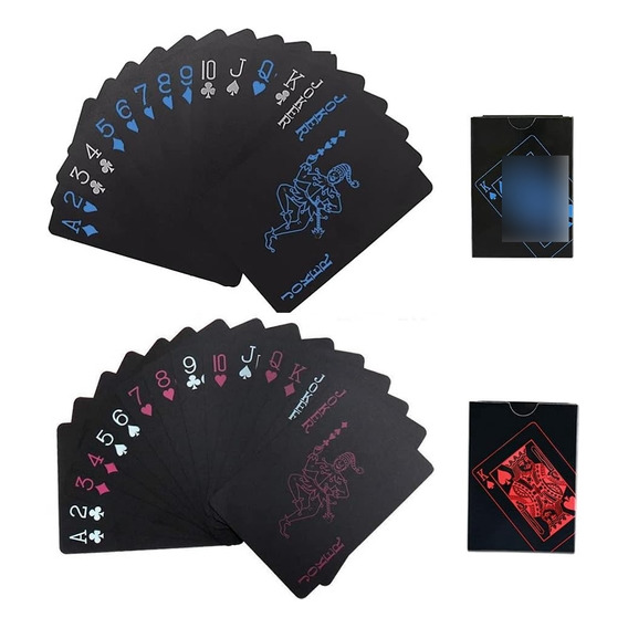 2 Paquete Barajas De Cartas De Póker Plásticas(azul & Rojo)