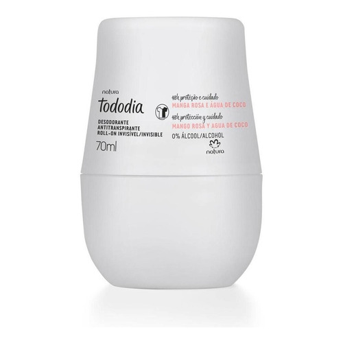Desodorante Natura Roll On TodoDia Mango Rosa y Agua De Coco prebiotica 70ml