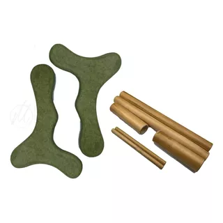 Kit Massagens Modeladora E Redução  Bambus + Pantalas Cor Nude