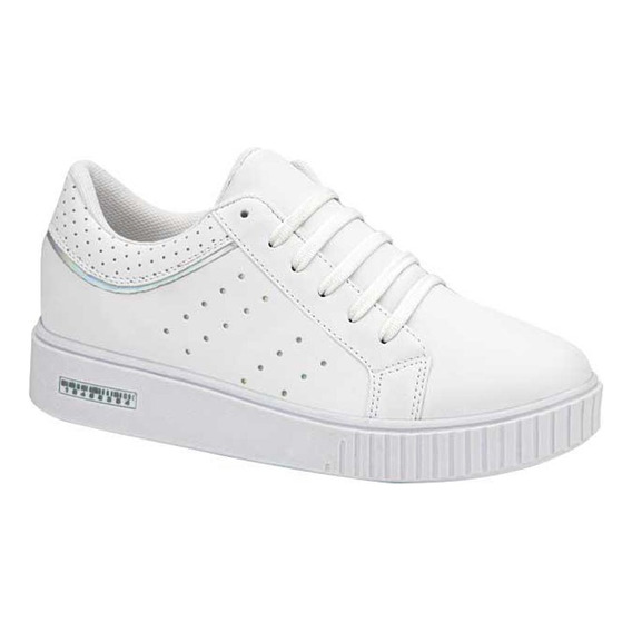 Tenis Urbano Escolar Mar Urban Shoes Blanco/plata Teens 4191