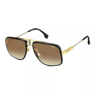 Óculos De Sol Carrera Glory Ii One Size Armação De Metal Cor Dourado, Lente Marrom De Náilon Degradada, Haste Dourado De Metal/acetato