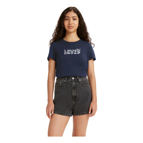 Polera Mujer Lisa Logo Azul Levis 17369-2500