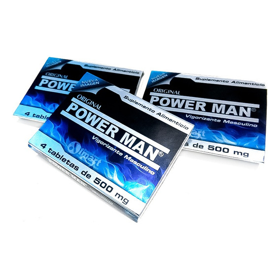 Pack 3 Suplemento Almart Power Man 4 Tabletas De 500mg Cu