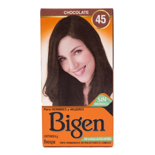 Kit Tinte Bigen  Tinte para cabello tono 45 chocolate para cabello