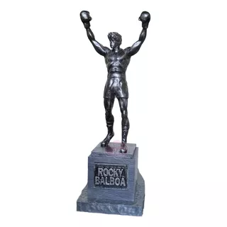 Rocky Balboa 3d Estatua Decorativa 40 Cm Película Plateado