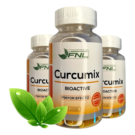 3 Frascos Curcumix: Curcuma Activada Con Pimienta Jengibre