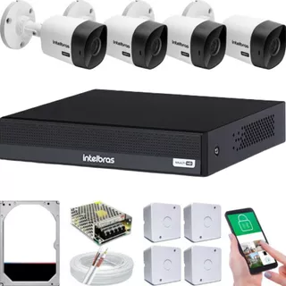 Kit Câmeras Segurança Intelbras 1120 Dvr Mhdx 1004c Hd 500gb