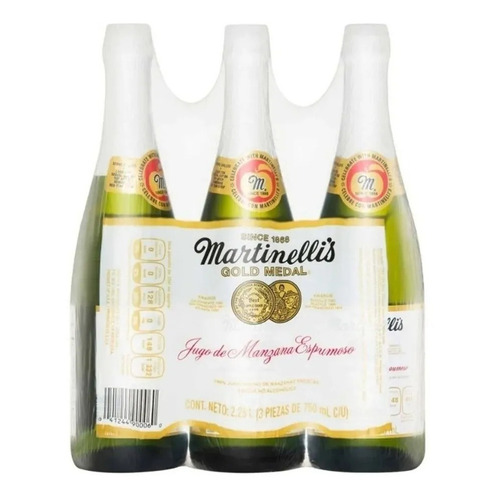 Jugo De Manzana Espumoso Martinelli's 3 Botellas De 750 Ml