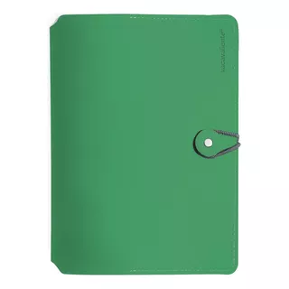 Funda Con Cuaderno Madison A5 Button 80 Hojas Cuero Reciclad
