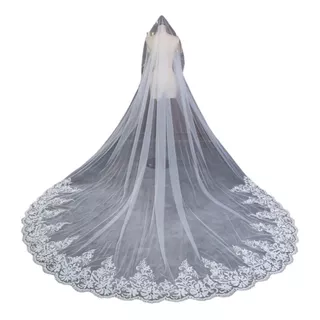  Véu De Noiva Longo Casamento Mantilha Vestido Noiva 3 Mt