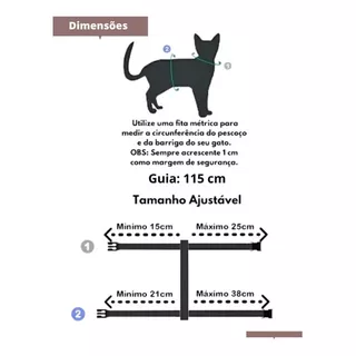 Collar De Pecho Para Gatos Con Cómoda Guía Ajustable, Color Negro