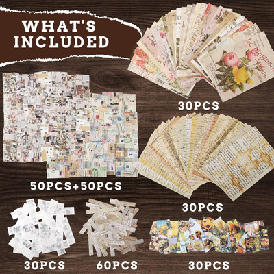 300 Piezas De Suministros De Scrapbooking Vintage, Kit ...