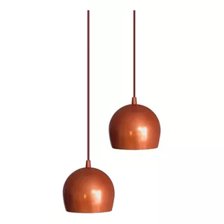 Lustre Luminária Pendente Retrô Bola Duplo Cobre Soquete E27 110v 220v (bivolt)