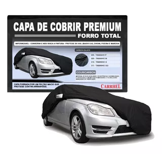  Capa Carro Clássico Carrhel Premium Forrada Carbon Black