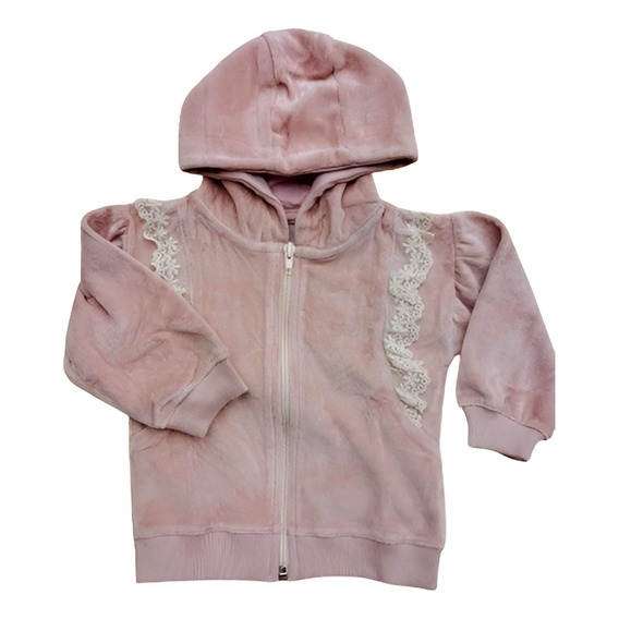 Campera Bebé Plush De Algodón Premium Volados Tul Bordado