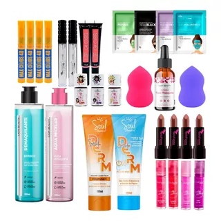 Kit Maquiagem Completo Revenda Atacado Presente Batom Gloss 