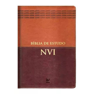 Bíblia De Estudo Nova Versão Internacional Luxo Marrom E Caramelo