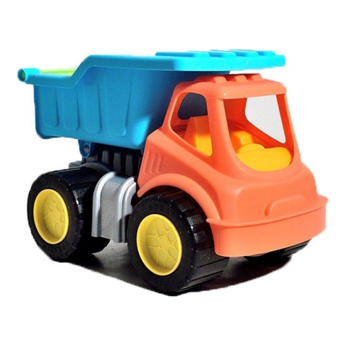 Duravit Camión Volcador Mediano Mi Pequeño Constuctor Color celeste y naranja